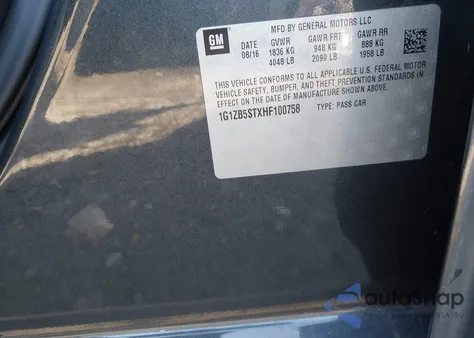 2017 Chevrolet Malibu Ls from USA, damaged, VIN 1G1ZB5STXHF100758